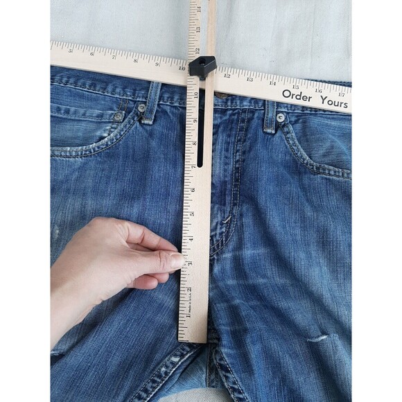 Levis 527 Jeans Mens 34 35x32 Boot Distressed Thrashed Mid Rise Cowboy Western - Picture 15 of 16